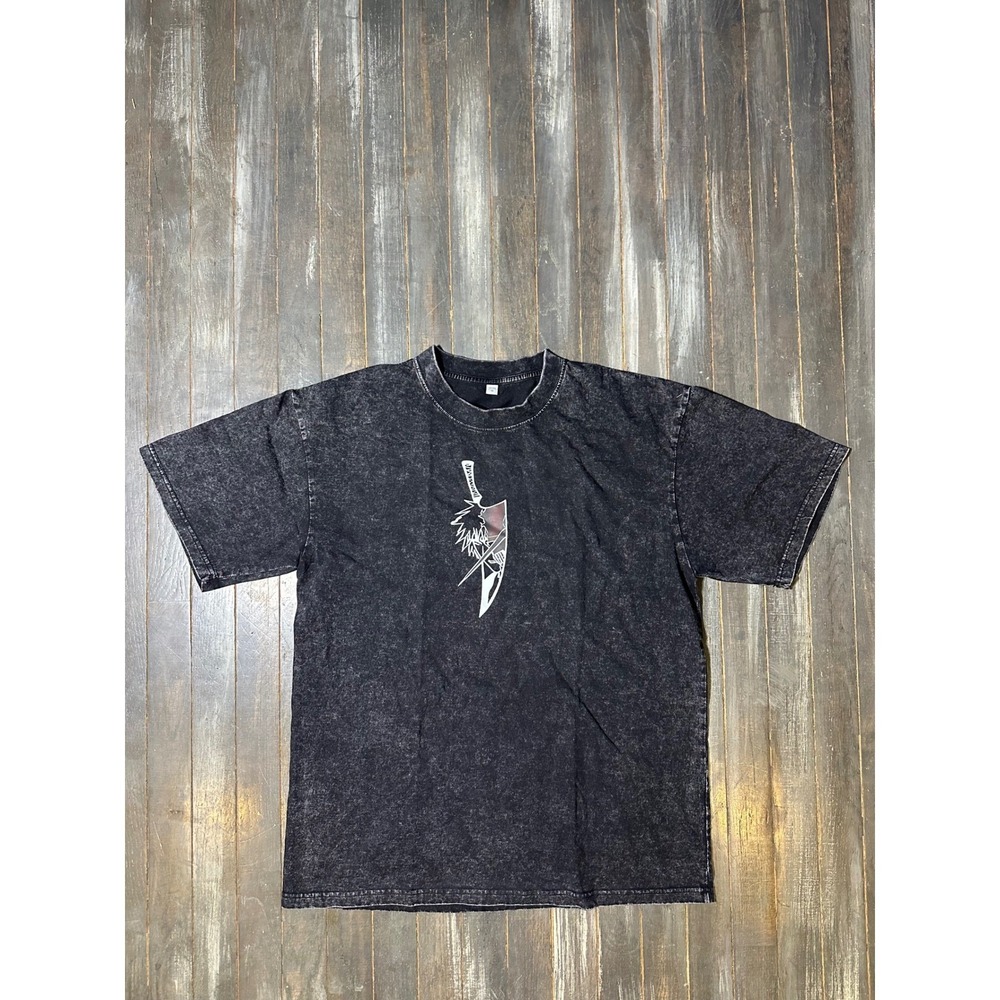 Bleach Ichigo Kurosaki Hollow Form Acid Wash Graphic Tee Mens Black Streetwear